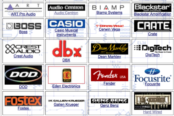 Collection of music vendor logos